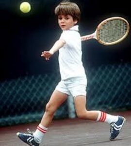 Andre started playing tennis professionally when he was 5 years old.