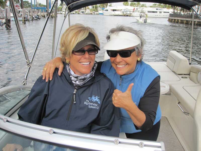 Suze and KT on the water.